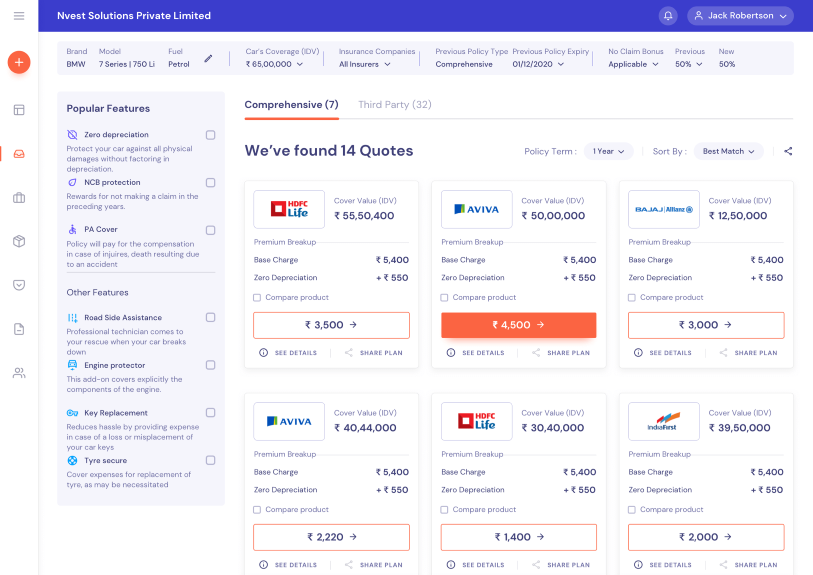 Product Comparison and advisory